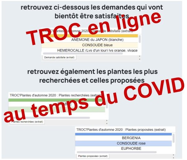 En mai on continue en organisant un TROC'Plantes en ligne compte tenu de la crise sanitaire.