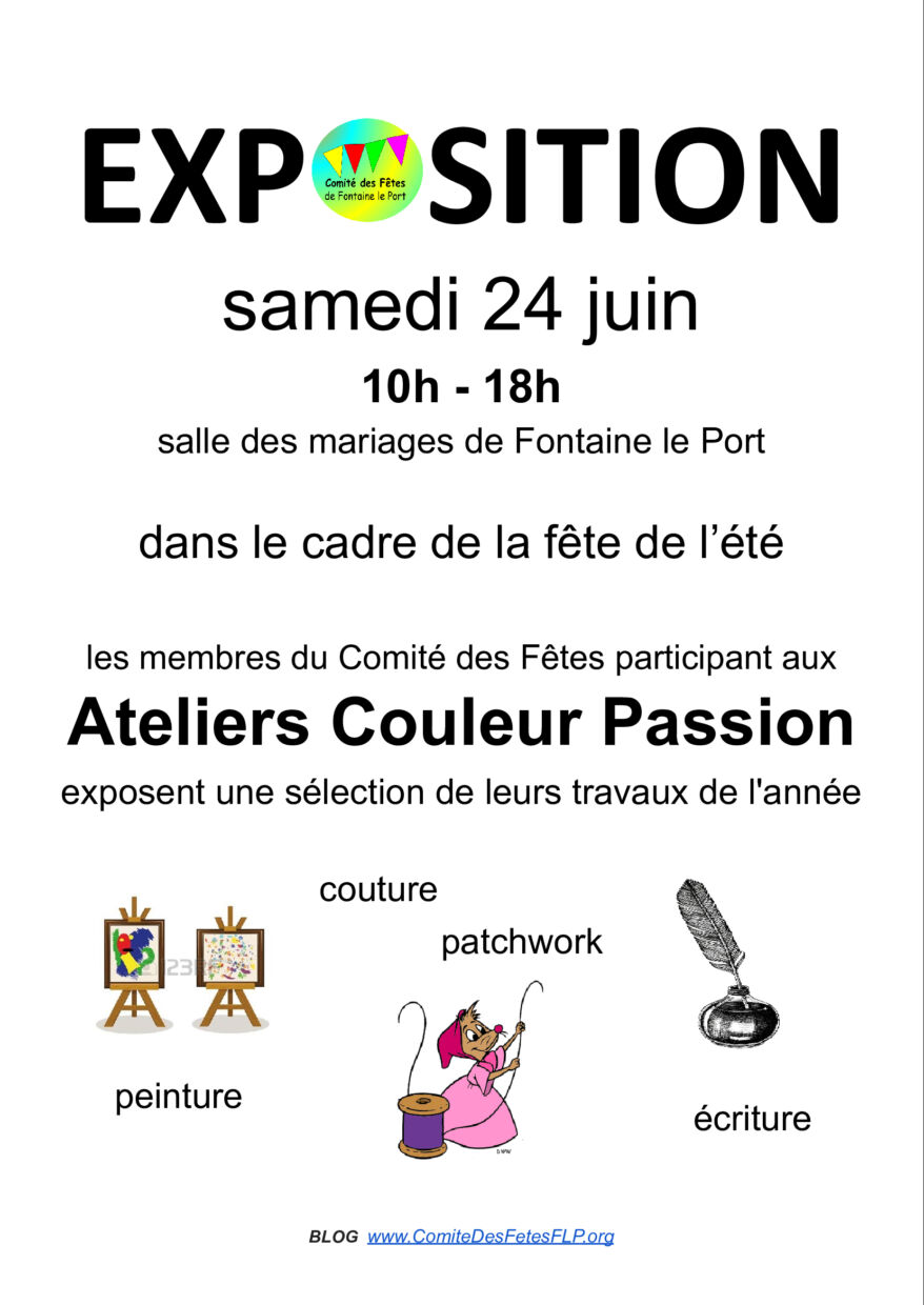 Fête de l'été EXPOSITION 2023 des ateliers Couleur passion