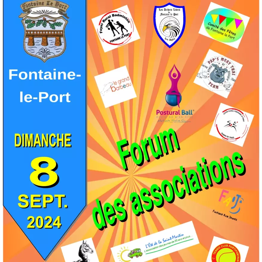 Avec le FORUM des associations dimanche 8 septembre c'est la reprise de nos activités qui s'annonce. Ce sera au gymnase de Fontaine le Port