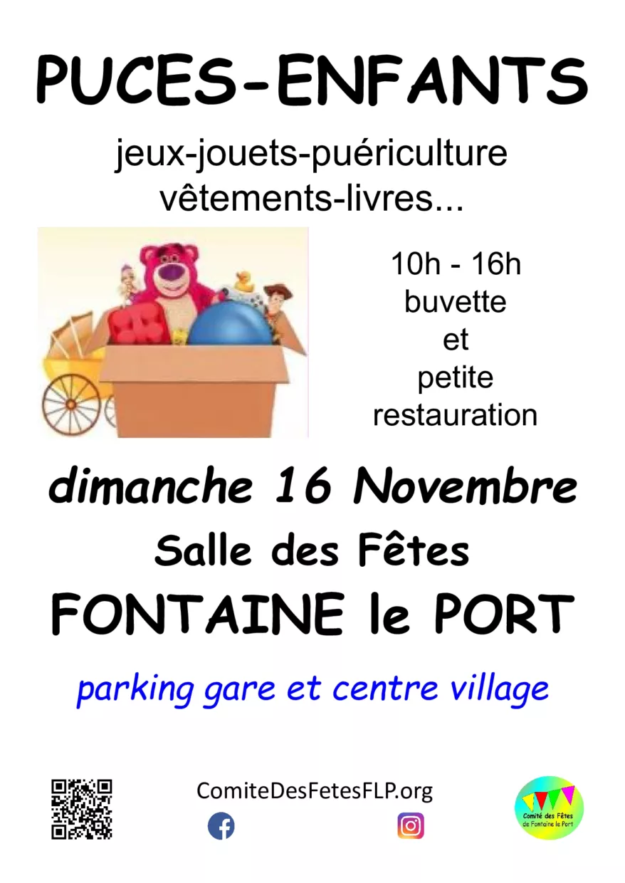Chaque automne aux PUCES-Enfants de Fontaine le Port les parents malins se donnent rendez-vous pour dénicher les bonnes affaires
